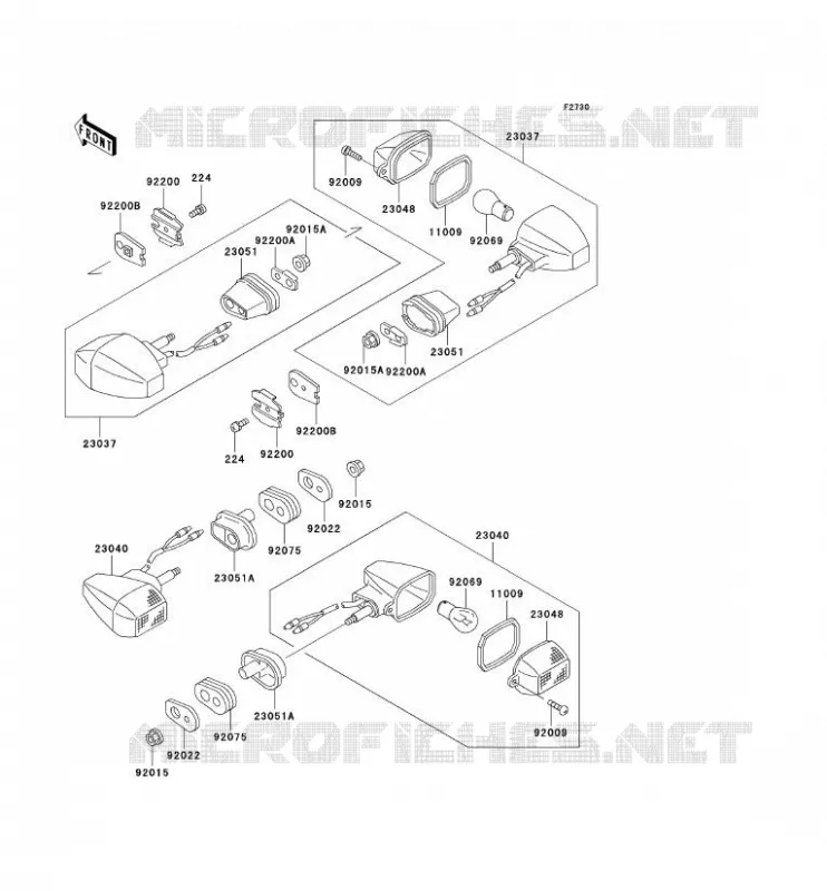 CLIGNOTANTS Kawasaki MOTOS 500 2003 KLE500  KLE500-A13