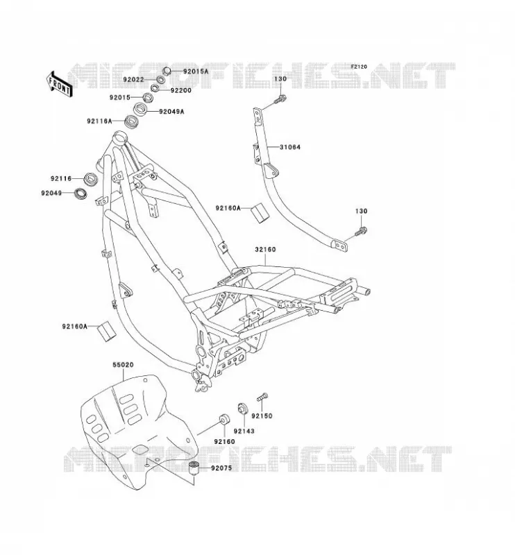 CH&Acirc;SSIS Kawasaki MOTOS 500 2003 KLE500  KLE500-A13