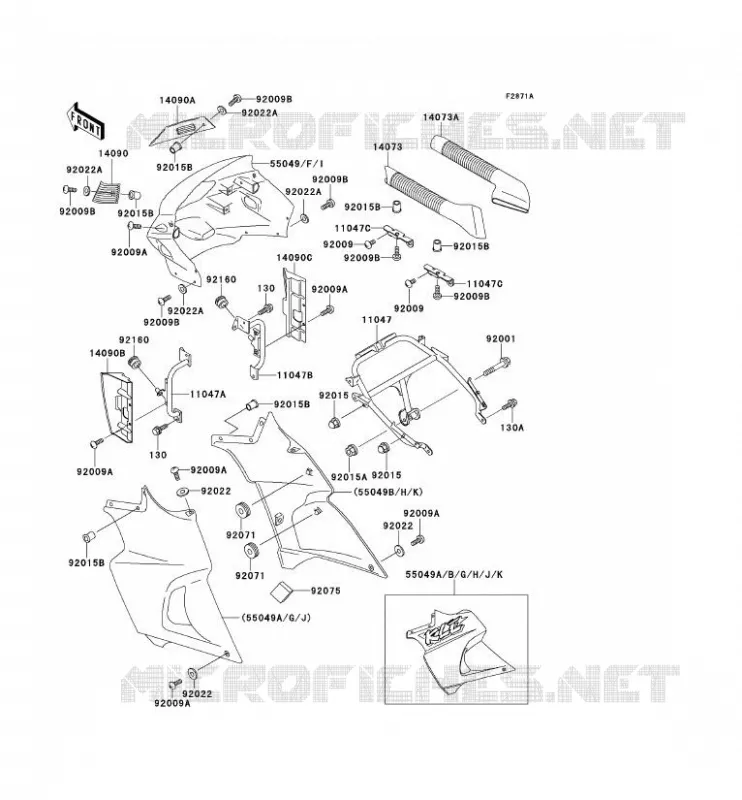 CARENAGE Kawasaki MOTOS 500 1992 KLE500  KLE500-A2