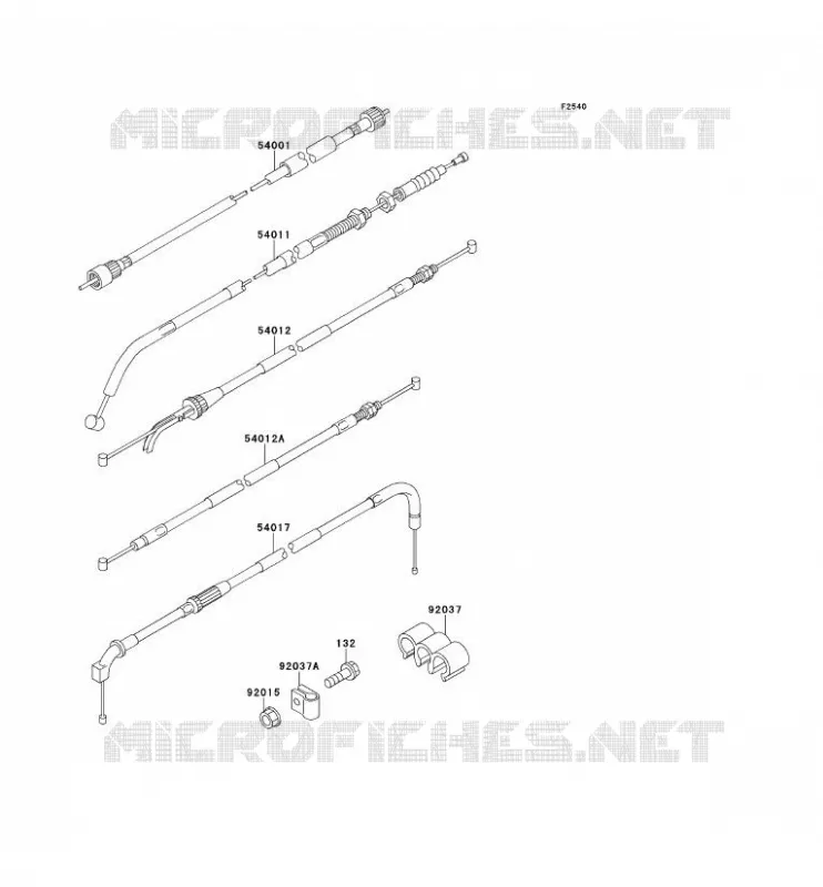 CABLES Kawasaki MOTOS 500 1992 KLE500  KLE500-A2