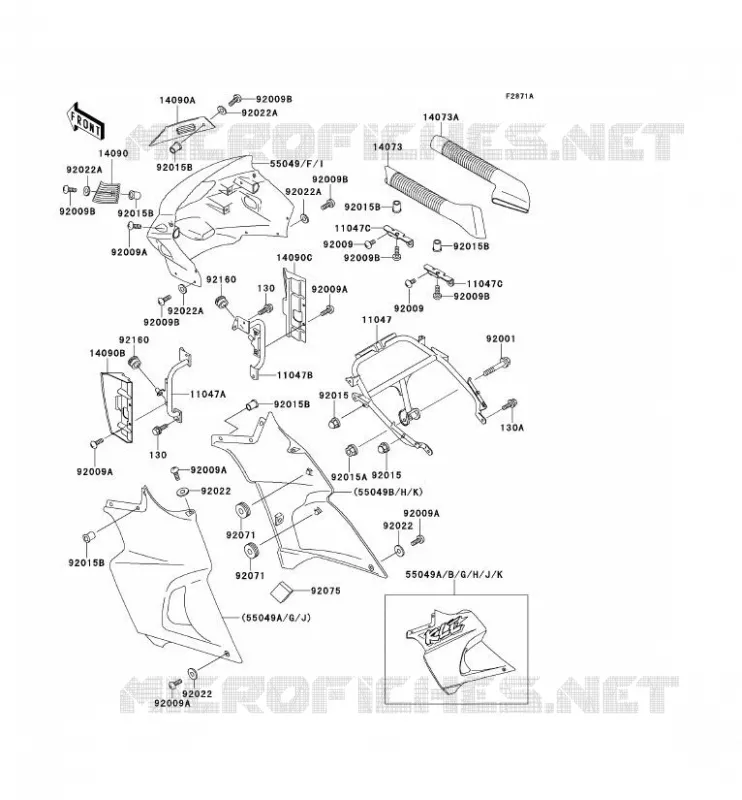 CARENAGE Kawasaki MOTOS 500 1992 KLE500  KLE500-A2