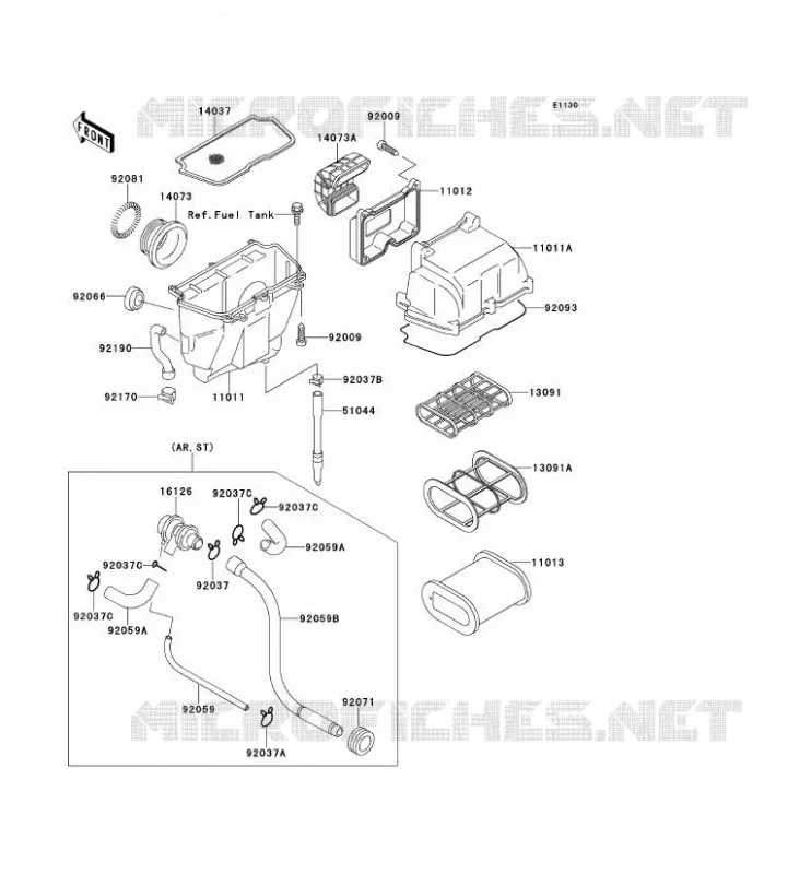 FILTRE A AIR Kawasaki MOTOS 500 1992 KLE500  KLE500-A2