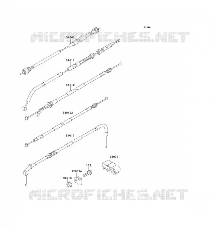 CABLES Kawasaki MOTOS 500 1993 KLE500  KLE500-A3