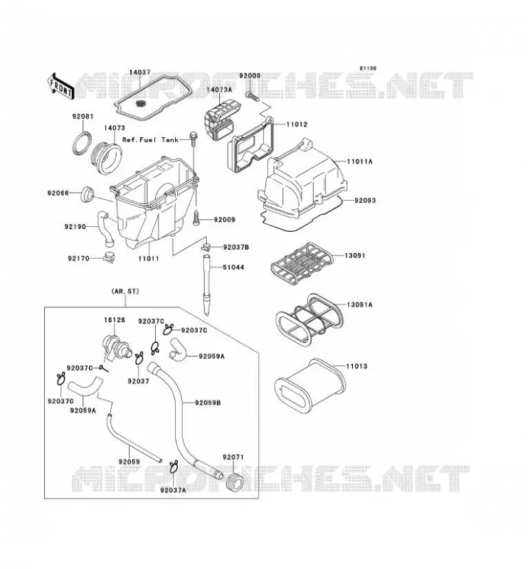 FILTRE A AIR Kawasaki MOTOS 500 1993 KLE500  KLE500-A3
