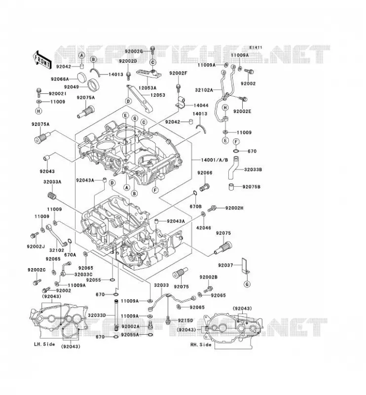 CARTER MOTEUR(S) Kawasaki MOTOS 500 1994 KLE500  KLE500-A4