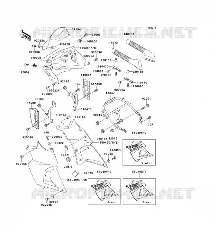 CARENAGE Kawasaki MOTOS 500 1994 KLE500  KLE500-A4
