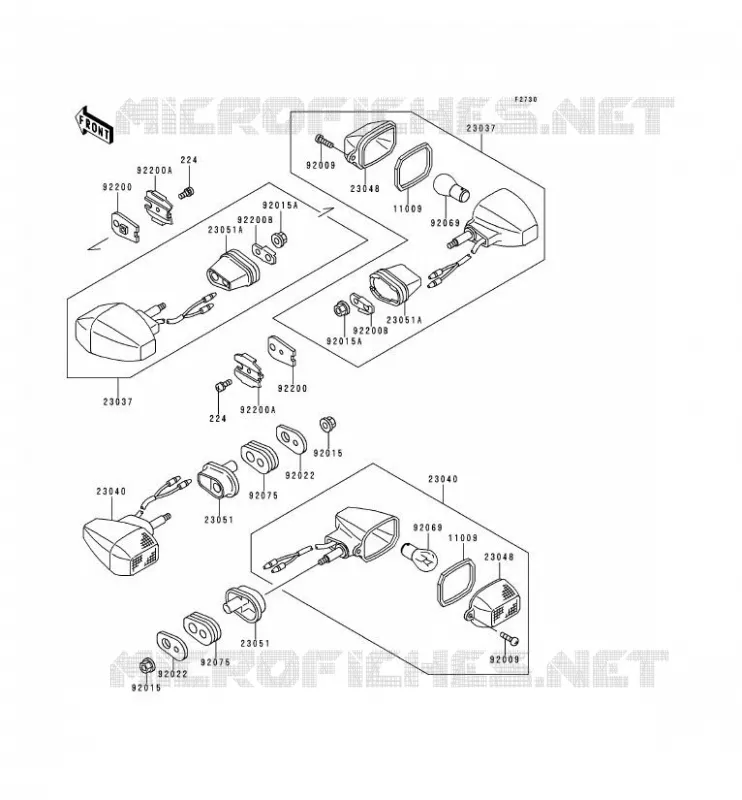 CLIGNOTANTS Kawasaki MOTOS 500 1996 KLE500  KLE500-A6