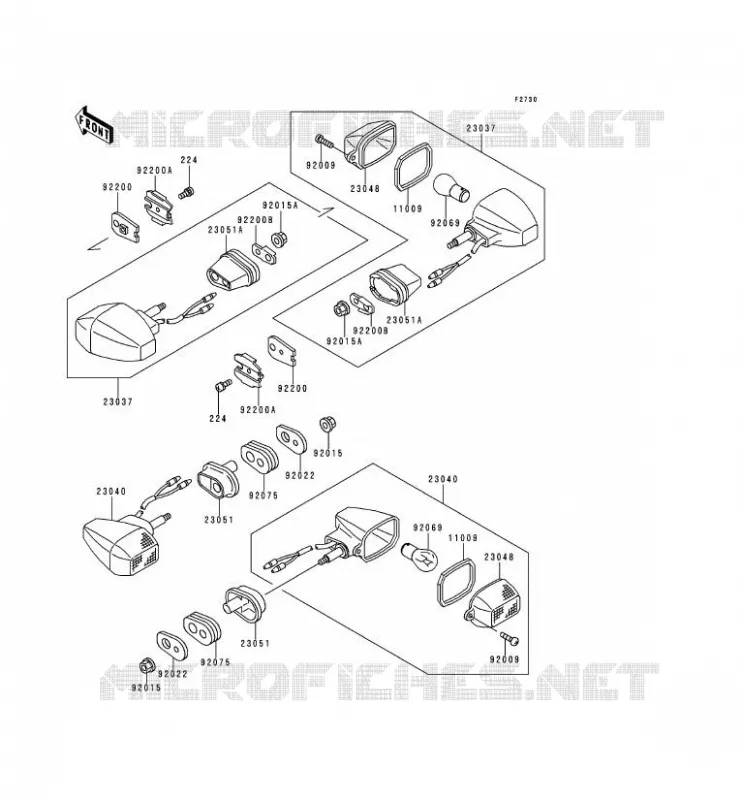CLIGNOTANTS Kawasaki MOTOS 500 1996 KLE500  KLE500-A6