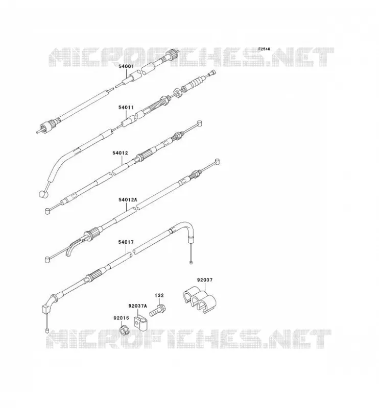CABLES Kawasaki MOTOS 500 2005 KLE500  KLE500-B1P
