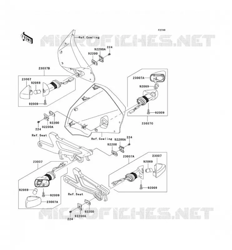CLIGNOTANTS Kawasaki MOTOS 500 2005 KLE500  KLE500-B1P