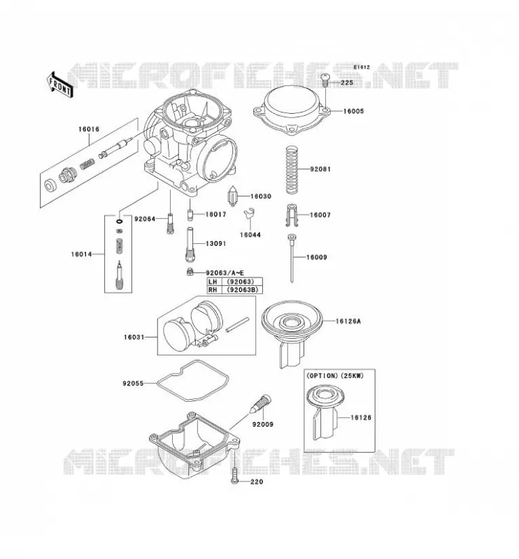 PI&Egrave;CES DE CARBURATEUR Kawasaki MOTOS 500 2005 KLE500  KLE500-B1P
