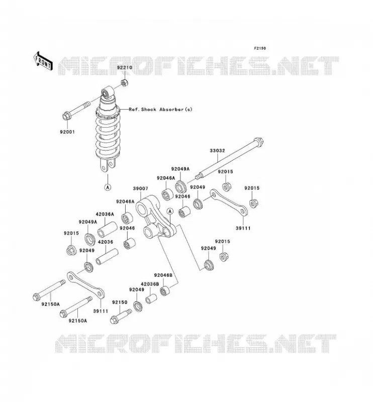 SUSPENSION Kawasaki MOTOS 500 2005 KLE500  KLE500-B1P
