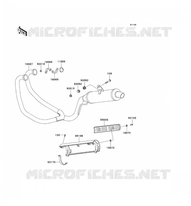 &Eacute;CHAPPEMENT Kawasaki MOTOS 500 2006 KLE500  KLE500B6F