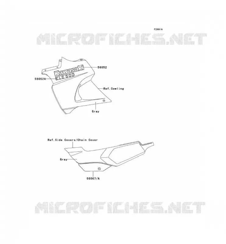 STICKER(GRAY) Kawasaki MOTOS 500 2006 KLE500  KLE500B6F