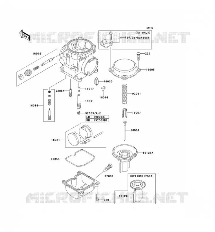 PI&Egrave;CES DE CARBURATEUR Kawasaki MOTOS 500 2006 KLE500  KLE500B6F