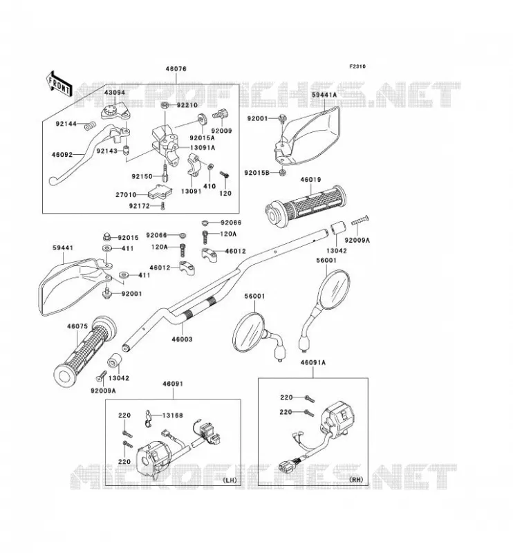 GUIDON Kawasaki MOTOS 500 2007 KLE500  KLE500B7F