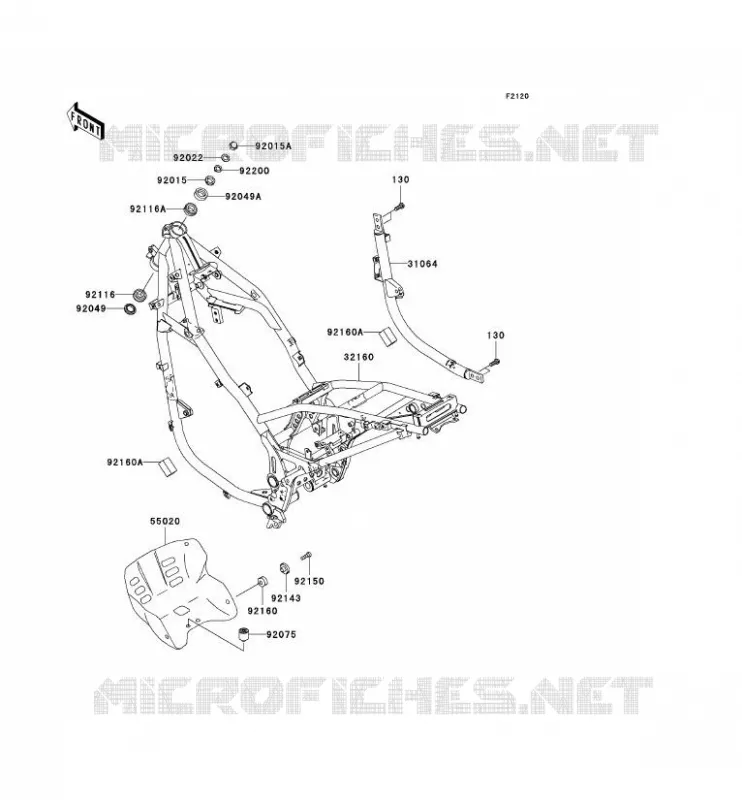 CH&Acirc;SSIS Kawasaki MOTOS 500 2007 KLE500  KLE500B7F