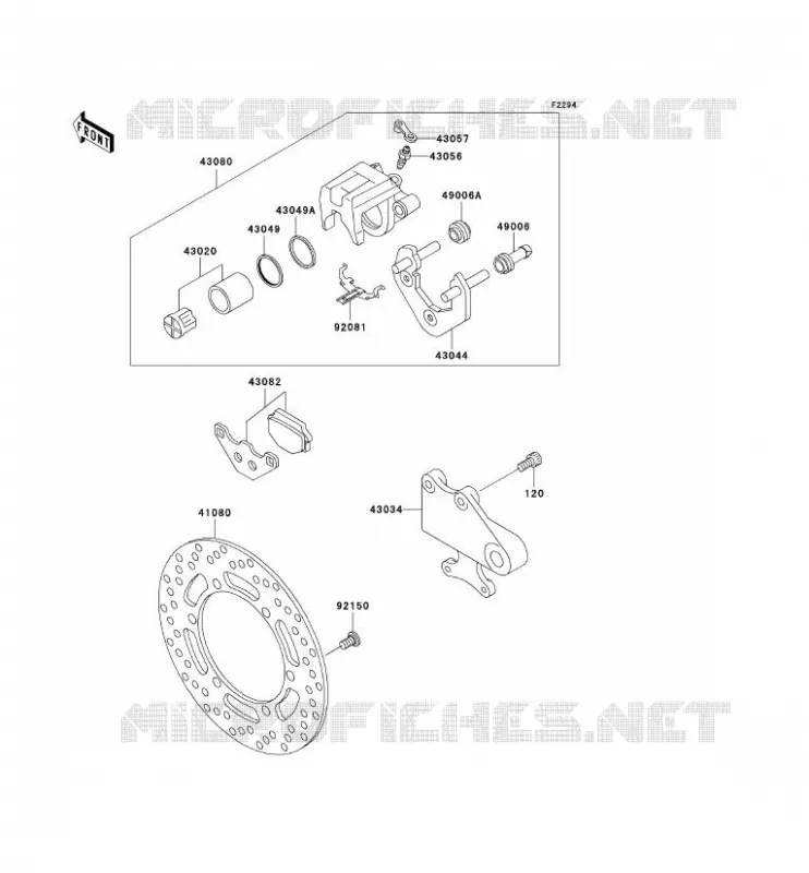 FREIN ARRIERE Kawasaki MOTOS 500 2007 KLE500  KLE500B7F