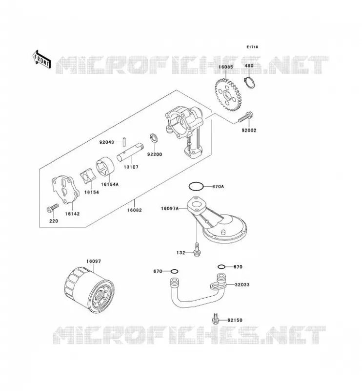 POMPE A HUILE Kawasaki MOTOS 500 2007 KLE500  KLE500B7F