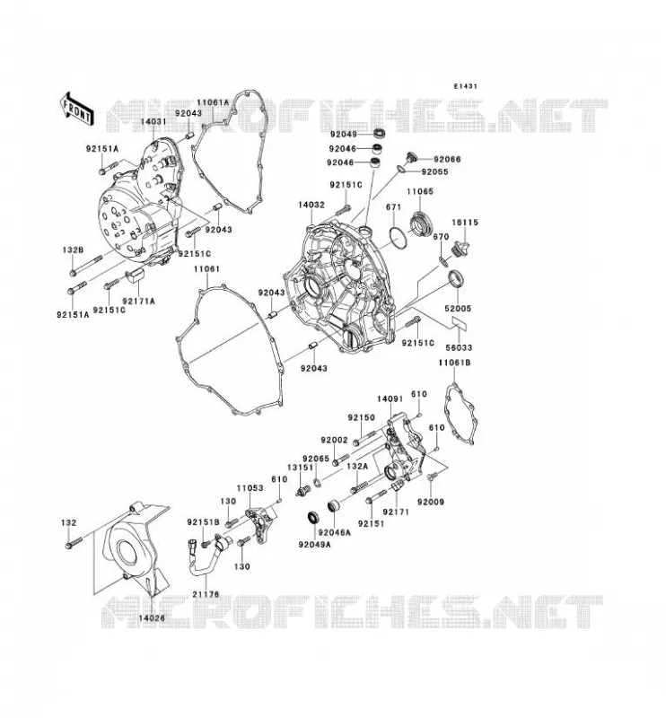 COUVERCLES MOTEUR Kawasaki MOTOS 650 2007 VERSYS 650  KLE650A7F