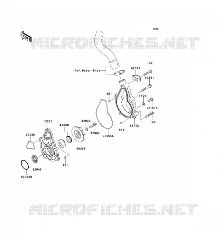 POMPE &Agrave; EAU Kawasaki MOTOS 650 2007 VERSYS 650  KLE650A7F