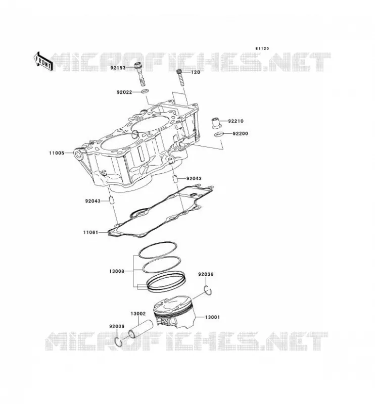 CYLINDRE/PISTON Kawasaki MOTOS 650 2008 VERSYS 650  KLE650A8F