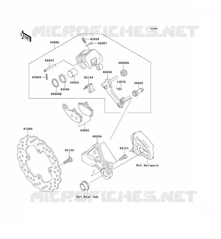 FREIN ARRIERE Kawasaki MOTOS 650 2008 VERSYS 650  KLE650A8F