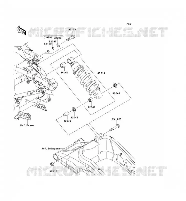SUSPENSION/AMORTISSEUR Kawasaki MOTOS 650 2008 VERSYS 650  KLE650A8F
