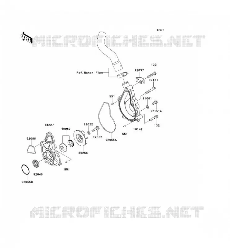 POMPE &Agrave; EAU Kawasaki MOTOS 650 2008 VERSYS 650  KLE650A8F