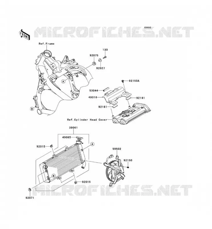 RADIATEUR Kawasaki MOTOS 650 2008 VERSYS 650  KLE650A8F