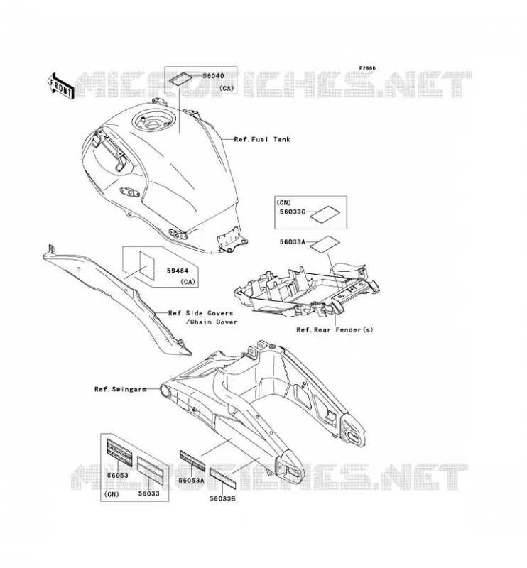 LABEL Kawasaki MOTOS 650 2008 VERSYS 650  KLE650A8F