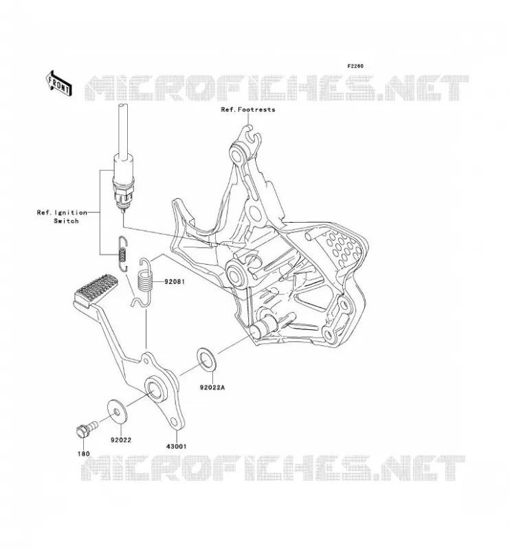 PEDALE DE FREIN Kawasaki MOTOS 650 2008 VERSYS 650  KLE650A8F