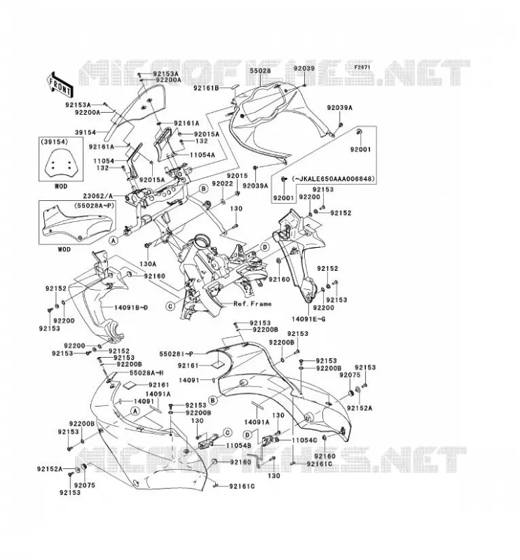 CARENAGE Kawasaki MOTOS 650 2009 VERSYS 650  KLE650A9F