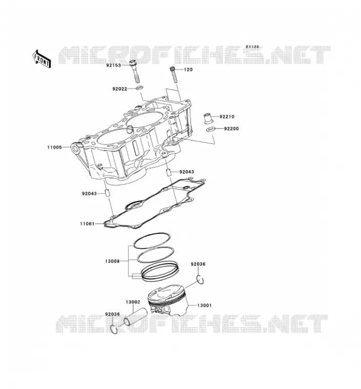 CYLINDRE/PISTON Kawasaki MOTOS 650 2009 VERSYS 650  KLE650A9F