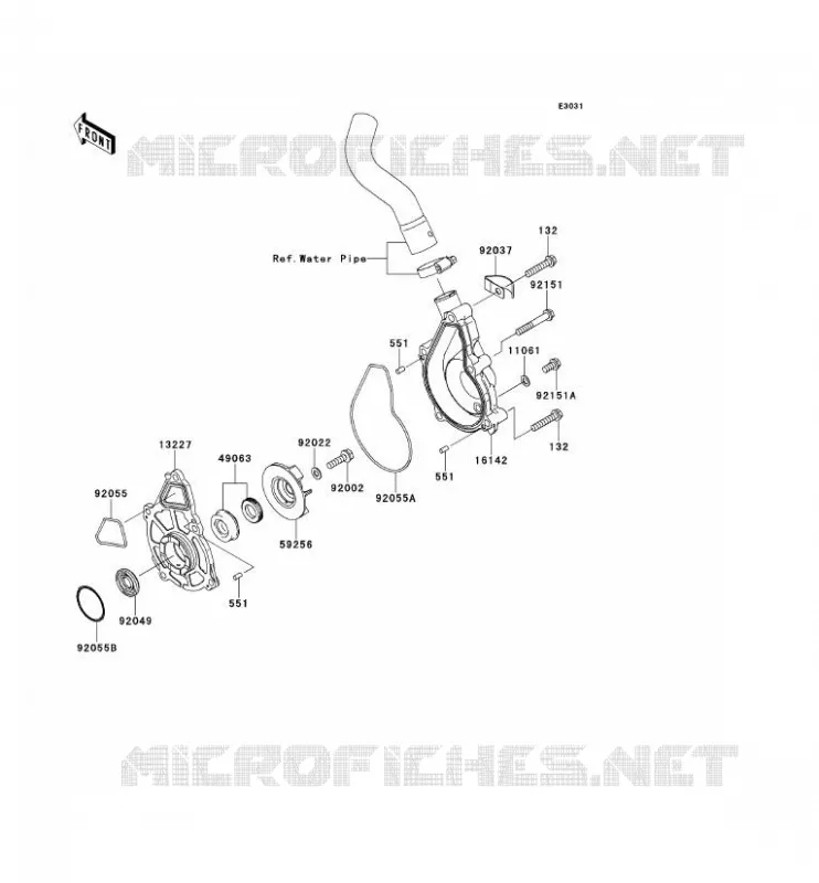 POMPE &Agrave; EAU Kawasaki MOTOS 650 2009 VERSYS 650  KLE650A9F