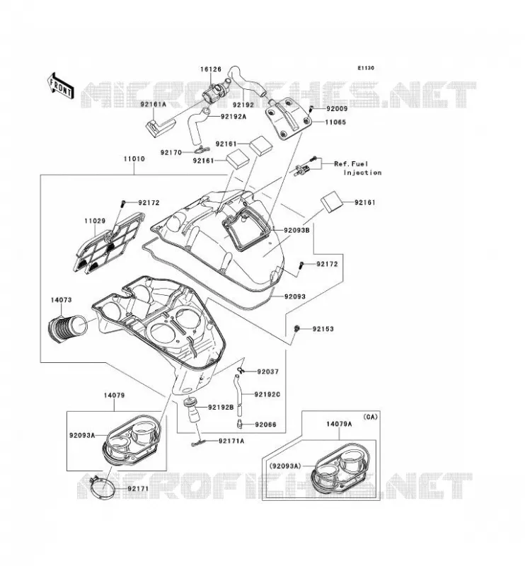 FILTRE A AIR Kawasaki MOTOS 650 2009 VERSYS 650  KLE650A9F