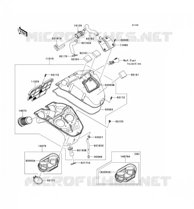 FILTRE A AIR Kawasaki MOTOS 650 2009 VERSYS 650  KLE650A9F