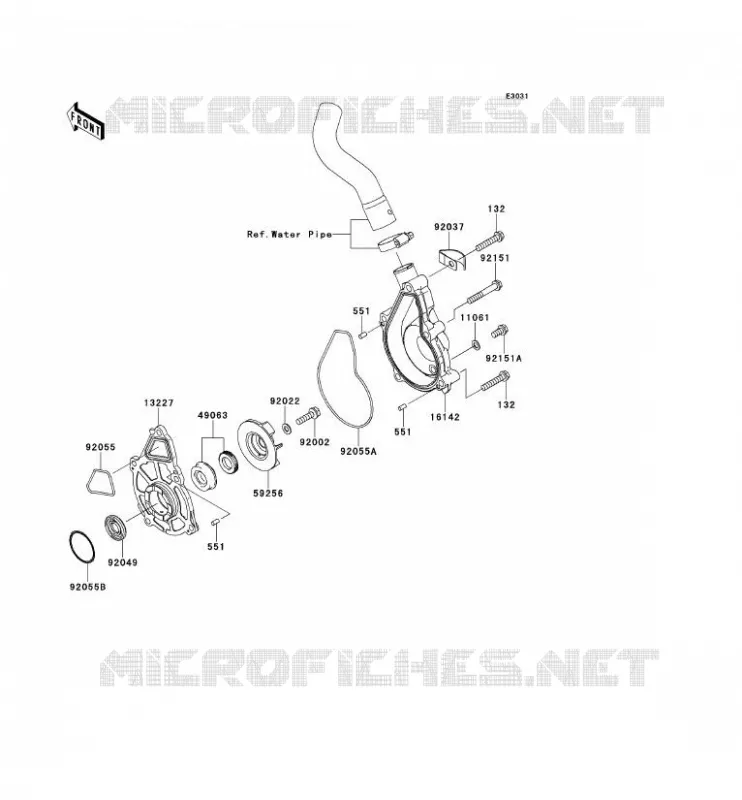 POMPE &Agrave; EAU Kawasaki MOTOS 650 2009 VERSYS 650  KLE650A9F