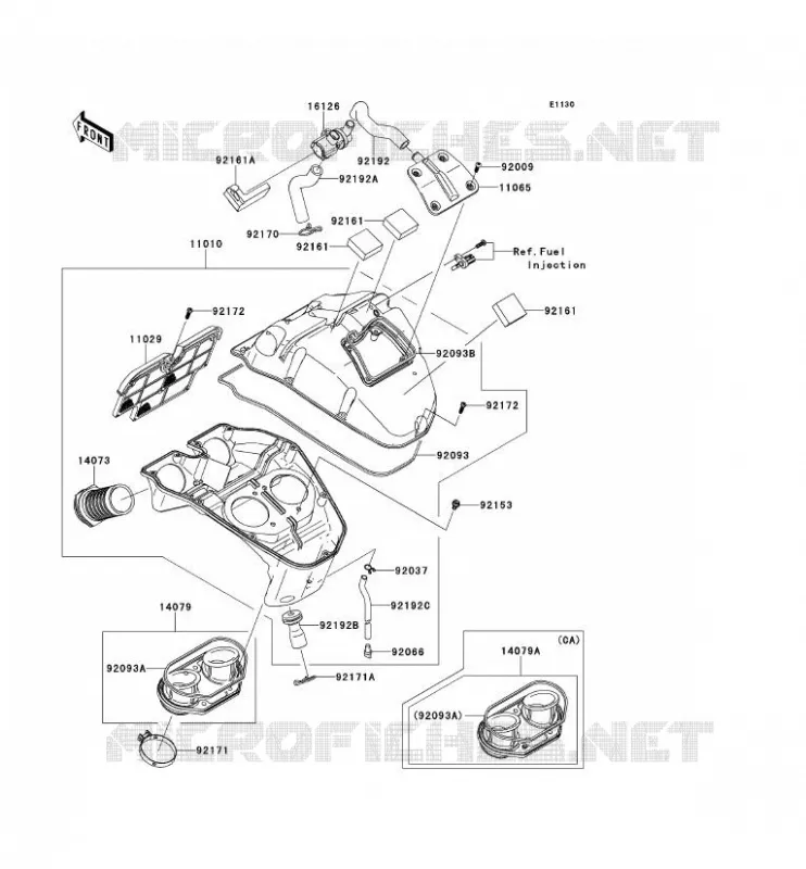 FILTRE A AIR Kawasaki MOTOS 650 2009 VERSYS 650  KLE650A9F