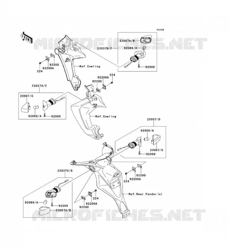 CLIGNOTANTS Kawasaki MOTOS 650 2007 VERSYS 650  KLE650B7F