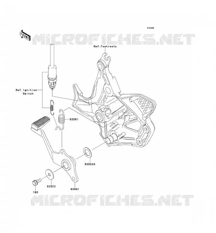 PEDALE DE FREIN Kawasaki MOTOS 650 2007 VERSYS 650  KLE650B7F