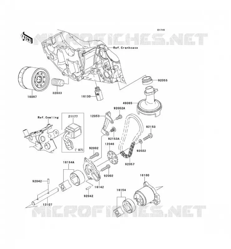 POMPE A HUILE Kawasaki MOTOS 650 2007 VERSYS 650  KLE650B7F