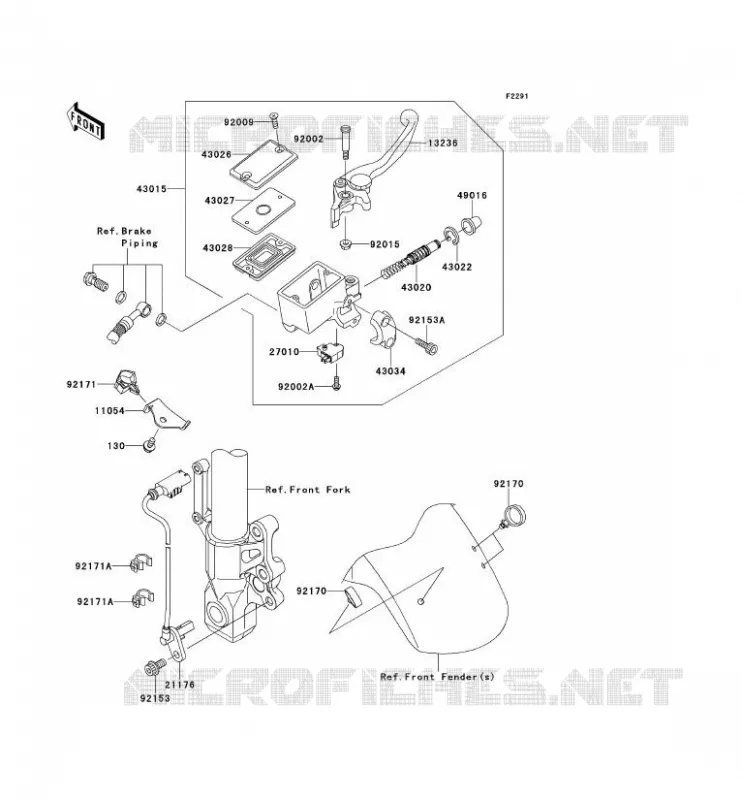 MAITRE CYLINDRE AV Kawasaki MOTOS 650 2008 VERSYS 650  KLE650B8F