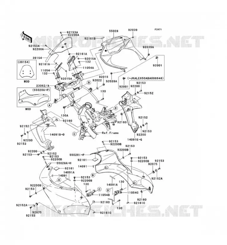 CARENAGE Kawasaki MOTOS 650 2009 VERSYS 650  KLE650B9F