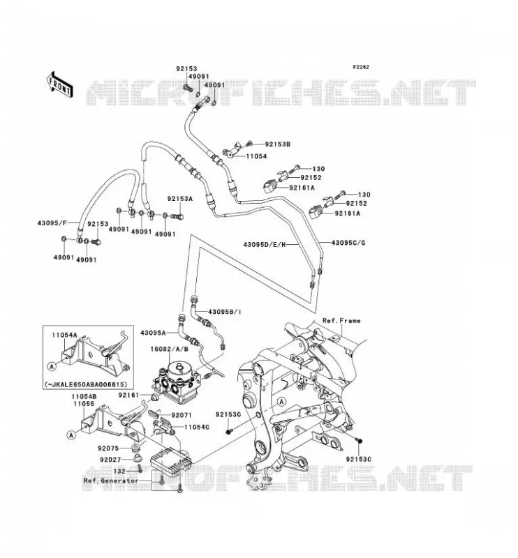 DURITE DE FREIN Kawasaki MOTOS 650 2009 VERSYS 650  KLE650B9F