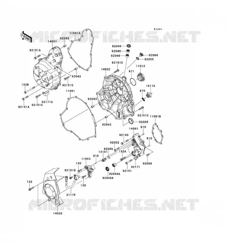 COUVERCLES MOTEUR Kawasaki MOTOS 650 2010 VERSYS 650  KLE650CAF