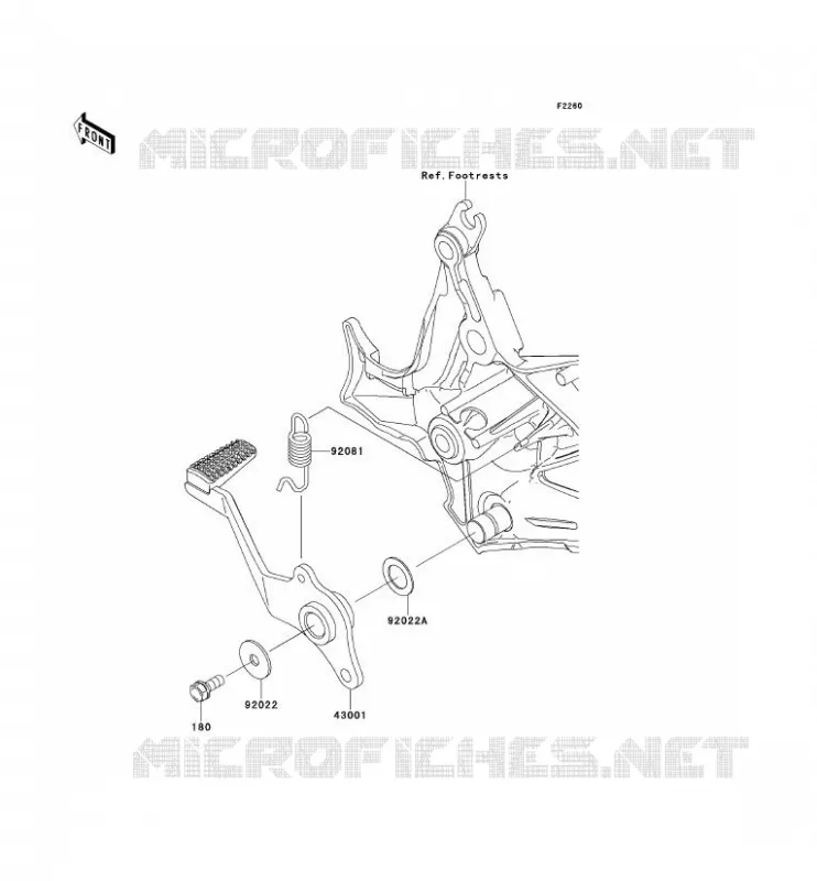 PEDALE DE FREIN/TORQUE LINK Kawasaki MOTOS 650 2010 VERSYS 650  KLE650CAF