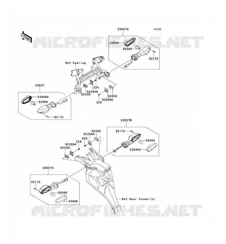 CLIGNOTANTS Kawasaki MOTOS 650 2011 VERSYS 650  KLE650CBF