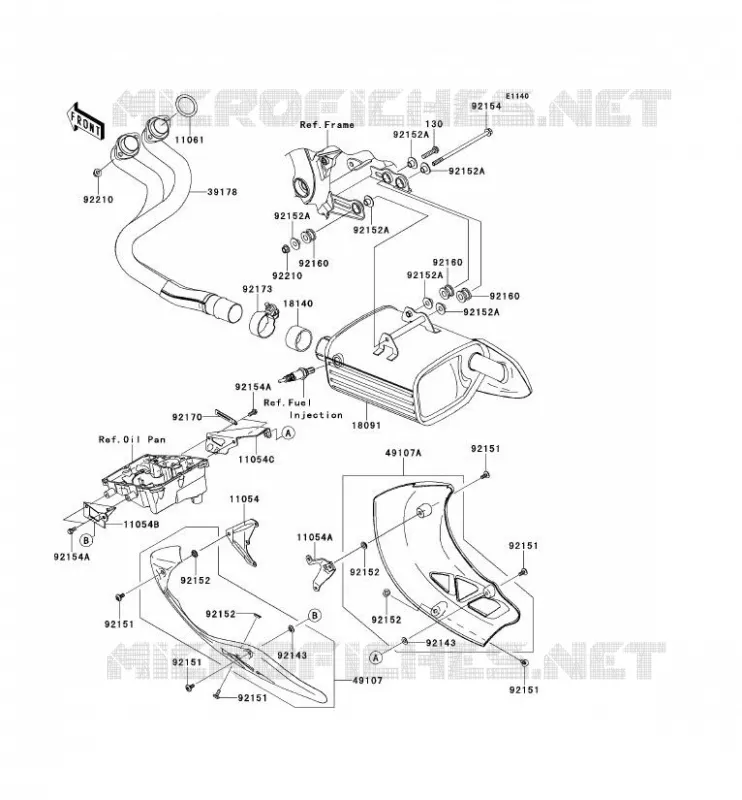 &Eacute;CHAPPEMENT Kawasaki MOTOS 650 2012 VERSYS 650  KLE650CCF
