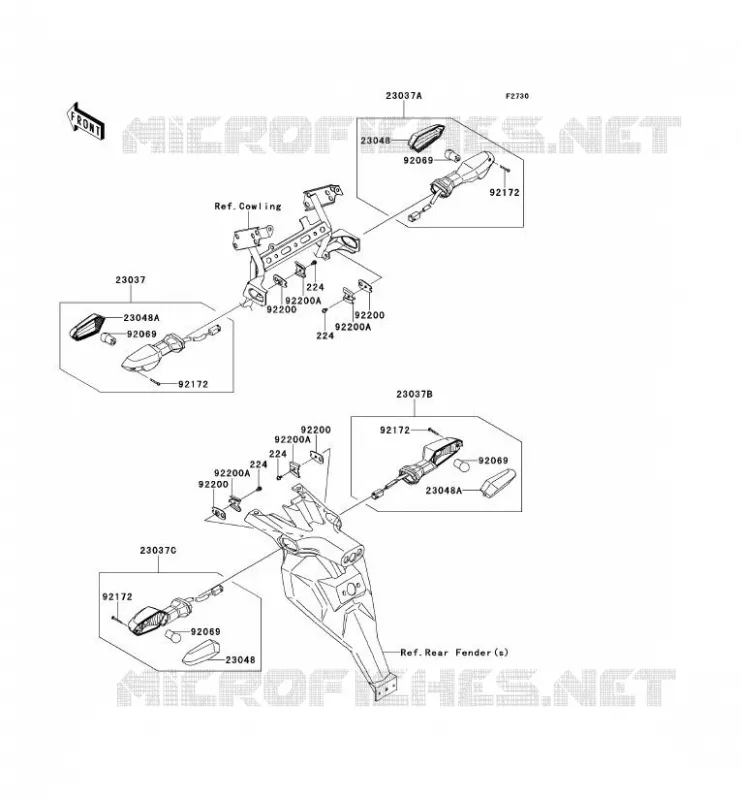 CLIGNOTANTS Kawasaki MOTOS 650 2012 VERSYS 650  KLE650CCF